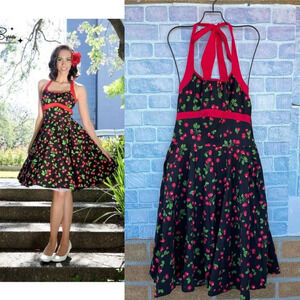 Pinup Couture Cherry Halter Dress size large
